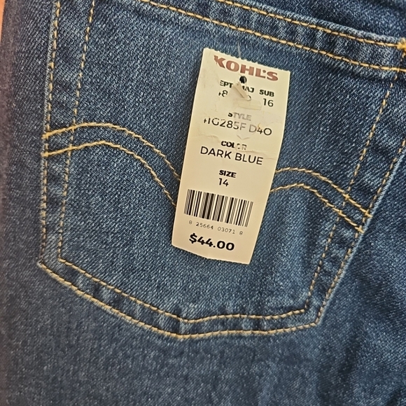 NWT Levi's Silver Tab Mini Mom Girls Size 14 Denim Dark Blue Jeans High Rise - Picture 7 of 8